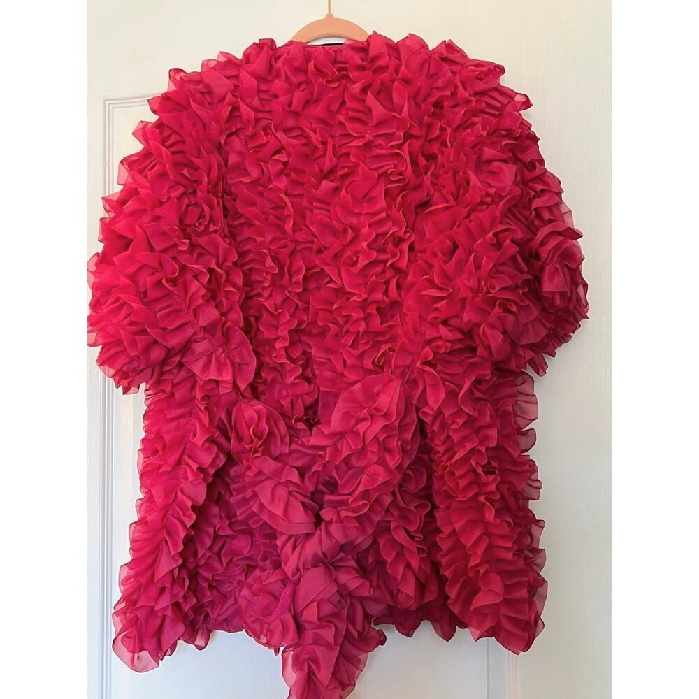 ZARA Pink Textured Statement Coat NWT Couture Barbiecore Jacket - Picture 16 of 16